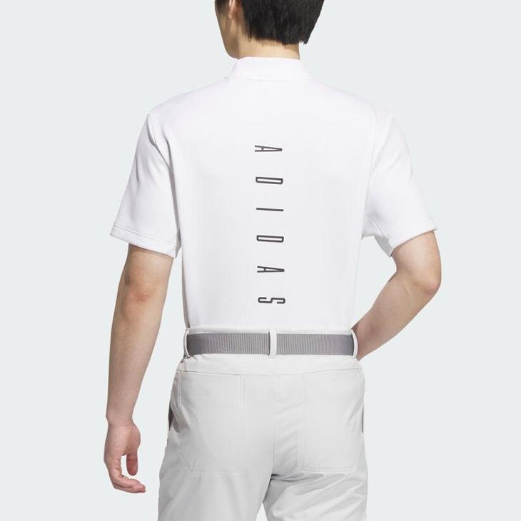 新品　アディダス　adidas ゴルフ　モックネック　ホワイト　M adidas アディダス モックネックシャツ 半袖 メンズ ゴルフ