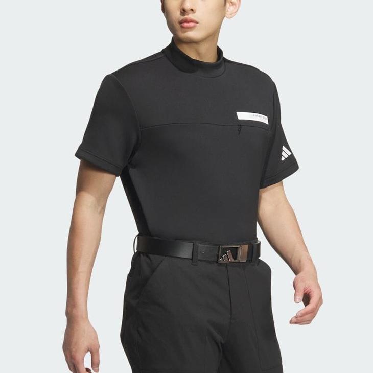 adidas アディダス ロゴ モックネック ゴルフ ウェア 半袖 シャツ 人気 adidas アディダス 半袖シャツ モックネック メンズ ゴルフ