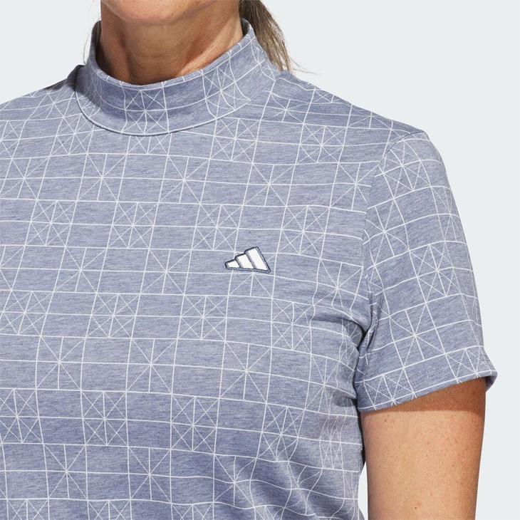 ディダス モックネックシャツ 半袖 レディース ゴルフウェア adidas GOLF GO-TO ノベルティープリントモック プリント柄 総柄 ゴルフシャツ Tシャツ /KLO29｜w-w-m｜10