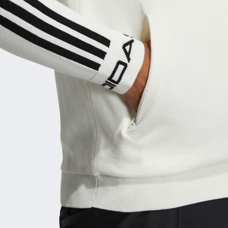adidas ゴルフ 防風 長袖フルジップセーター GV1191 （ホワイト） adidas ゴルフ 防風 長袖フルジップセーター GV1191 （ホワイト）