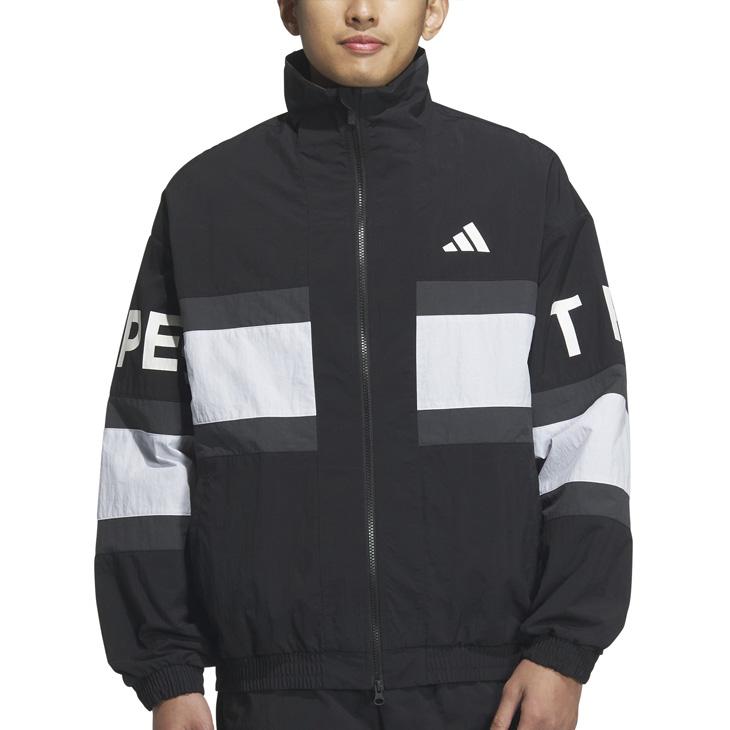 アディダス ウィンドブレーカー メンズ adidas M WORD ウーブンジャケット 裏メッシュ フルジップ ルーズ スポーツウェア アウター トレーニング /KQD39の画像