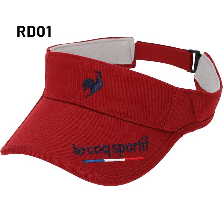 未使用 かわいい赤色のサンバイザー ルコック ゴルフ バイザー 帽子 le coq sportif（ルコックスポルティフ） ルコック サンバイザー