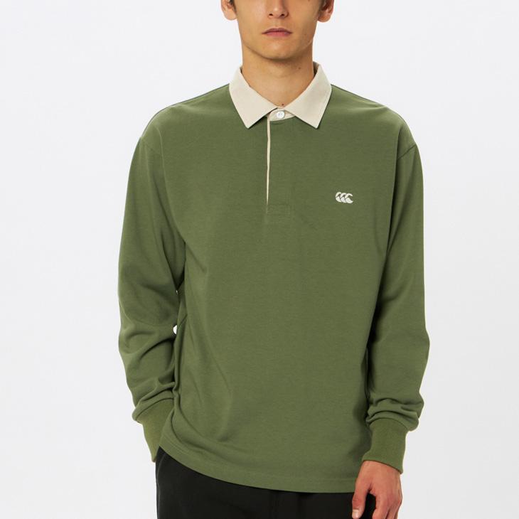 カンターベリー　ラガーシャツ　長袖　90s グリーン系　XL メンズ UK カンタベリー ラガーシャツ 長袖 メンズ レディース canterbury L/S