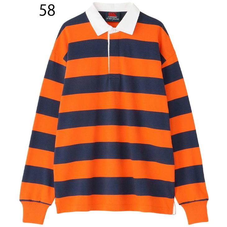 CANTERBURY オレンジ 長袖 ラガーシャツ L カンタベリー（Canterbury） ラガーシャツ 長袖 メンズ ユニセックス