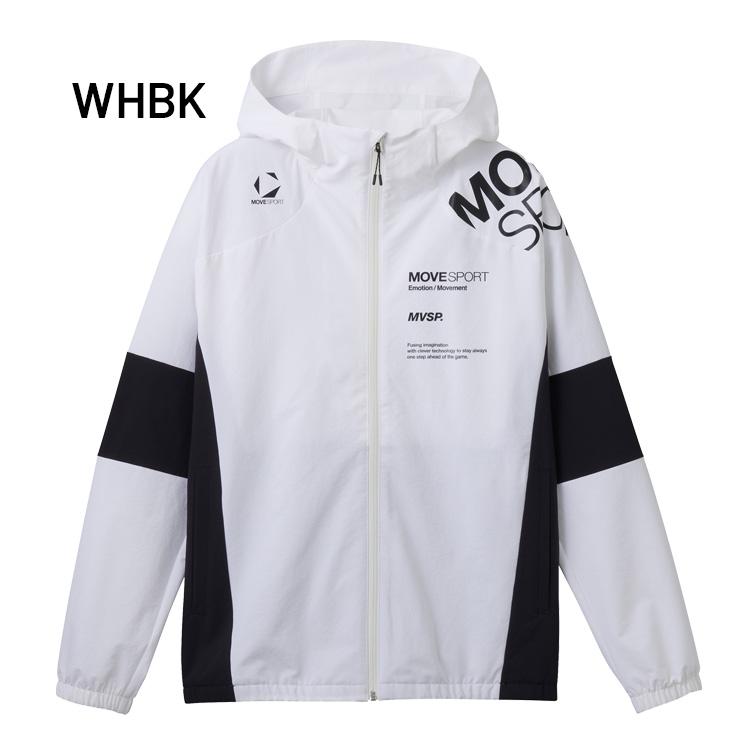 デサント フード付きジャケット　パンツ　セットアップ　M/L ホワイト/ブラック DESCENTE（デサント） ジャージ ジャケット メンズ DESCENTE MOVESPORT