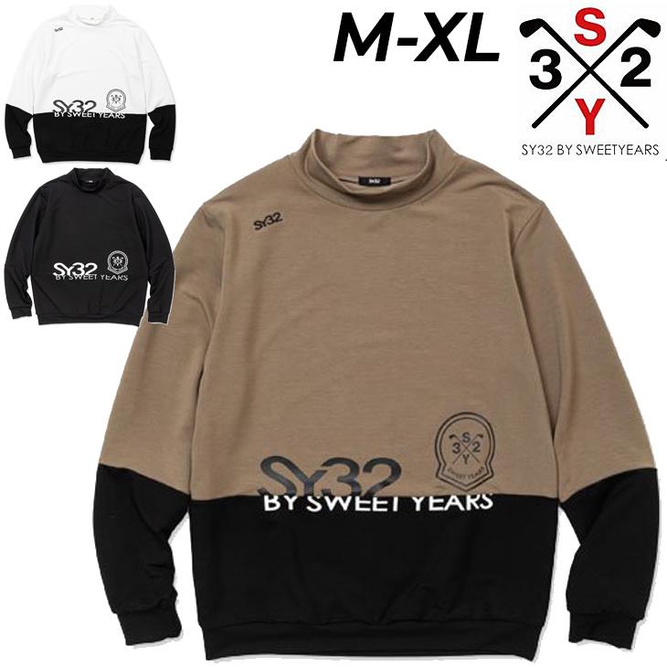 sy32 モックネック シャツ　ゴルフウェア　golf SY32 by SWEET YEARS BY GOLF メンズ 半袖シャツ モックネック