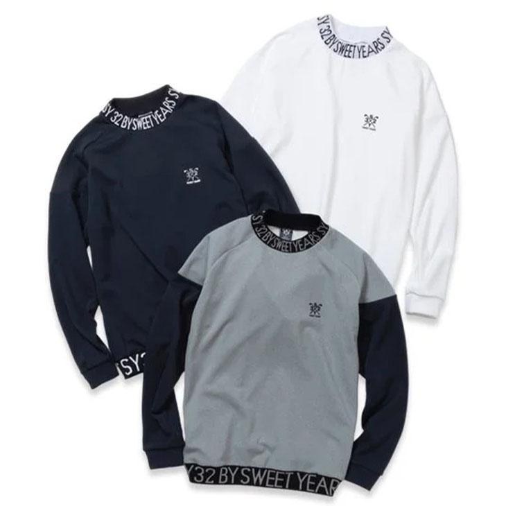 sy32 モックネック シャツ　ゴルフウェア　golf SY32 by SWEET YEARS BY GOLF メンズ 半袖シャツ モックネック