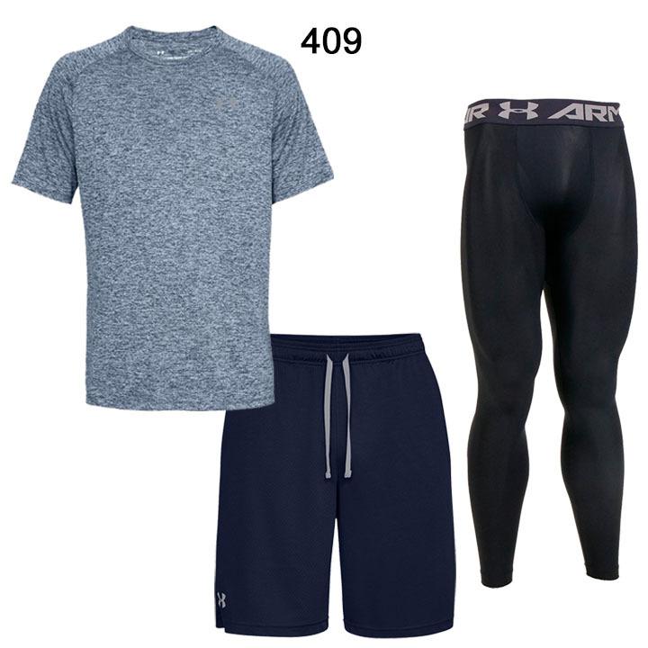 予約販売品 半袖シャツ ハーフパンツ コンプレッションタイツ 3点セット メンズ アンダーアーマー Underarmour スポーツウェア Underarmour Set 2 返品 メール便なら送料無料 Www Aproniaperu Com