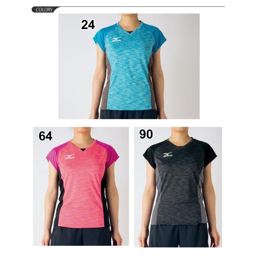 MIZUNO　プラクティスシャツ　半袖　練習着　バレーボール バレーボールウェア mizuno ミズノ レディース 半袖 杢 プラクティス