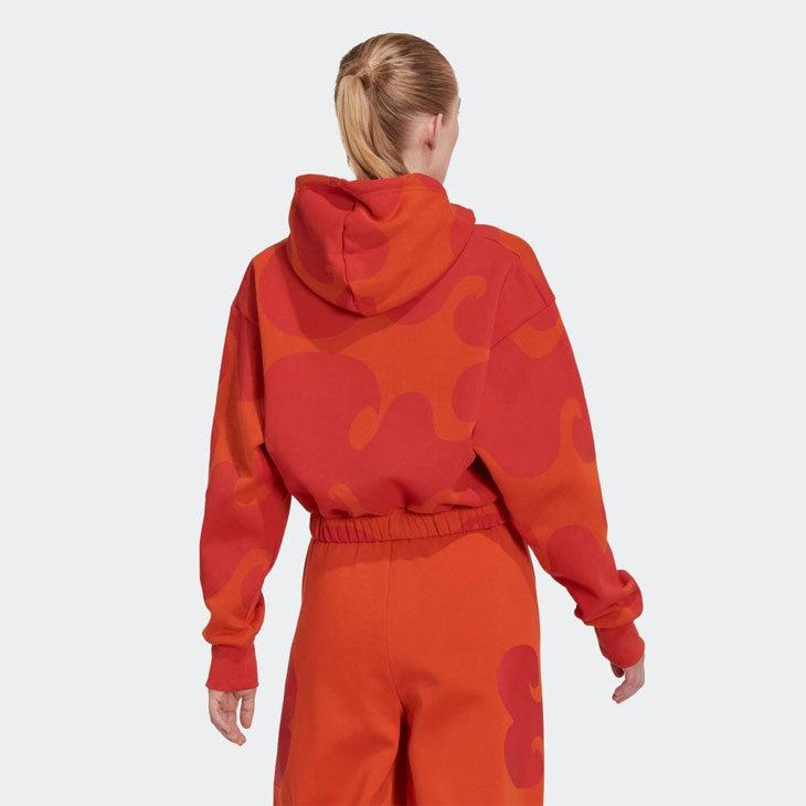 adidas x marimekko パーカー 裏起毛 新品 未使用品 adidas × Marimekko マリメッコ クロップドパーカー裏起毛 L