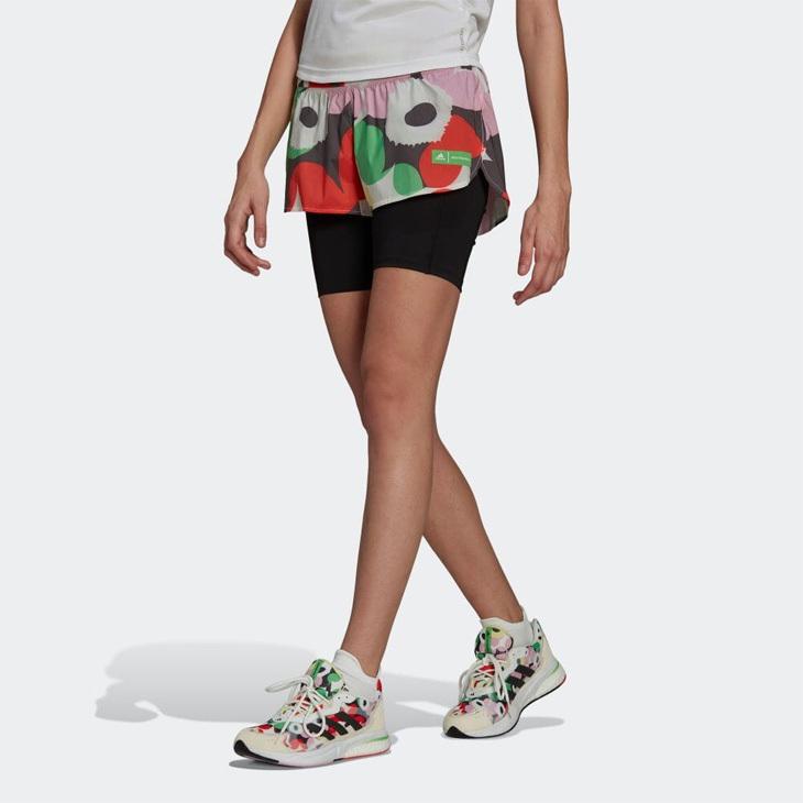 adidas x Marimekko コラボ ランニング ドレス UPF50+ adidas x Marimekko Run Icons 3-Stripes Summer Dress Brown