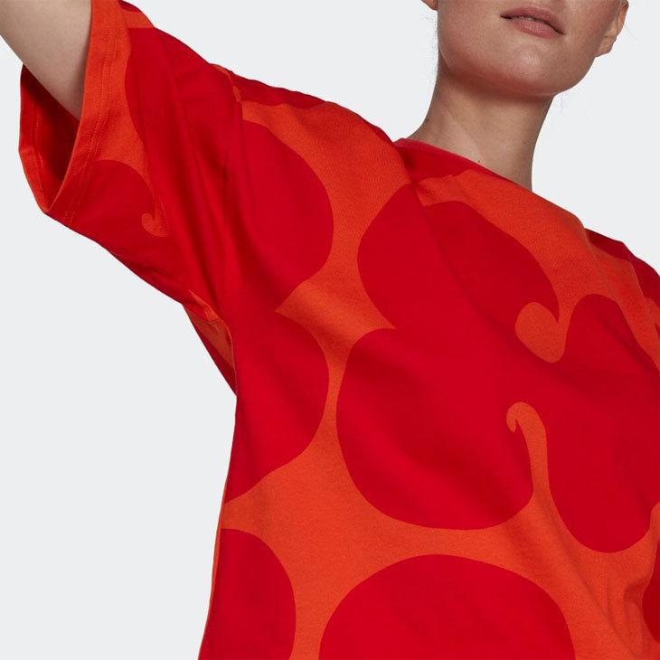 マリメッコ 総柄 半袖 カットソー 36 レッド系 marimekko レディース marimekko - マリメッコ 総柄 半袖 カットソー 36 レッド系 marimekko