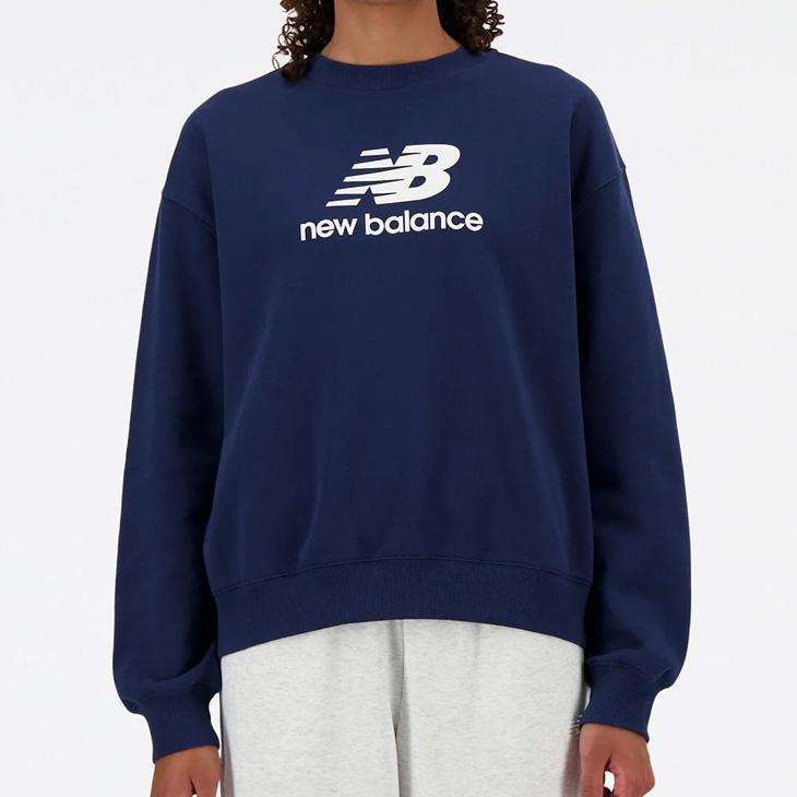 New Balance ネイビー 長袖トレーナー Heather（ヘザー） ニューバランス スウェットシャツ レディース