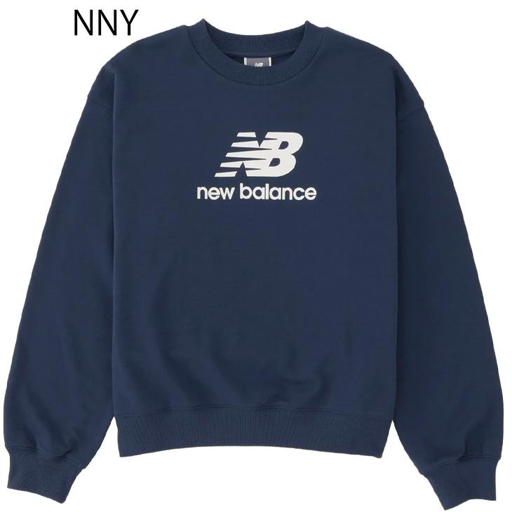 New Balance ネイビー 長袖トレーナー Heather（ヘザー） ニューバランス スウェットシャツ レディース