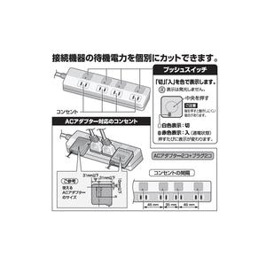 延長コード 1m 黒 4口 パナソニック WHS25149BP ザ・タップZ ACアダプター対応 斜め差しタイプ ブラック 個別スイッチ付きタイプ節電グッズ｜w-yutori｜03