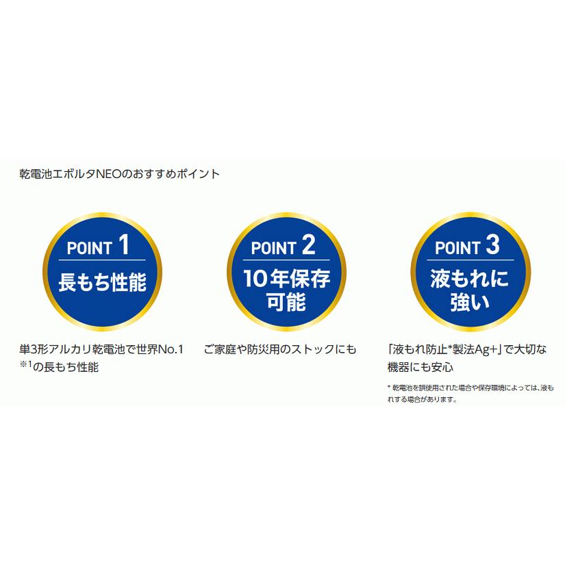 乾電池 単1 エボルタ 電池 アルカリ乾電池 単1形 エボルタネオ 6本パック 1ケース5パック入 LR20NJ/6SW 防災グッズ パナソニック｜w-yutori｜03