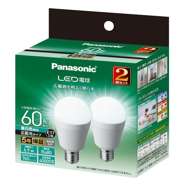 パナソニック LED電球E17広配光60形電球色相当 4個セット 【公式通販】