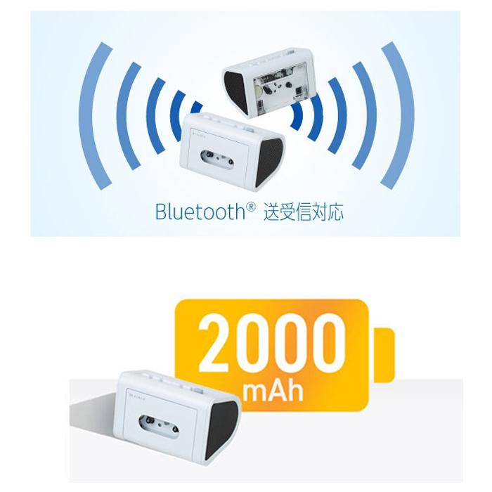 新品 Aurex カセット付きワイヤレススピーカー AX-R10 ホワイト 東芝 AX-R10 AUREX カセット付きBluetoothスピーカー 1台 東芝 【通販