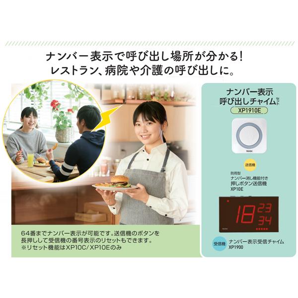 ワイヤレスチャイムシステム 業務用 ナンバー表示 呼び出しチャイム