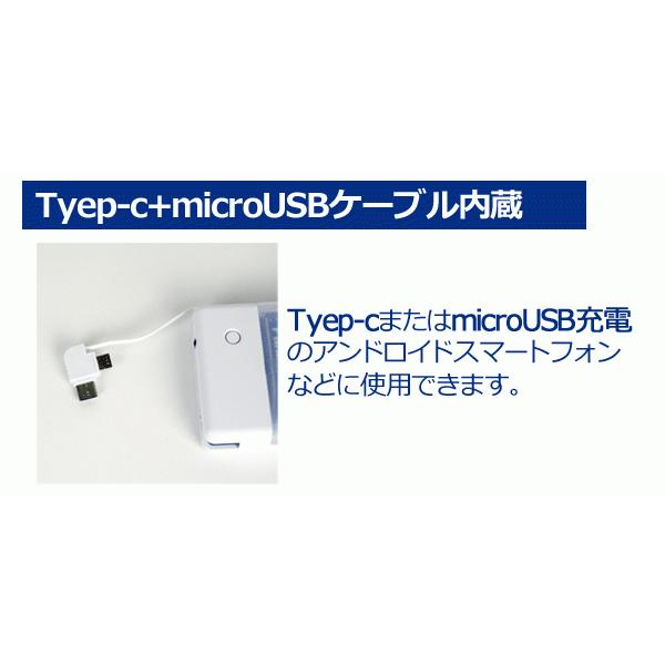 モバイルバッテリー 乾電池式 スマホ充電器 tyep-c microUSB充電ケーブル USBポート内蔵 パナソニック エボルタ単3形 6本セット ゆうパケット発送｜w-yutori｜05