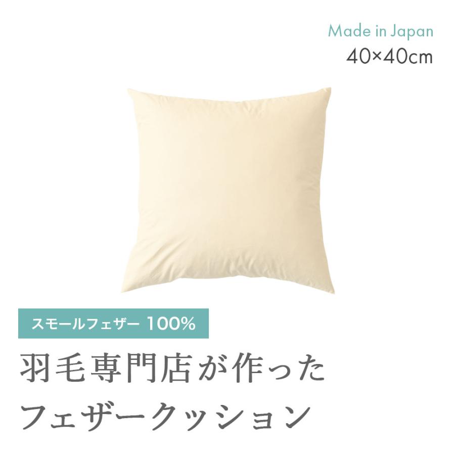 フェザー クッション ヌード 中身 40×40cm 四角 スクエア 羽根