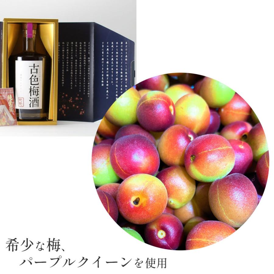 古色梅酒・世世（ぜぜ） 金箔入り 500ml 梅酒 パープルクイーン使用 南