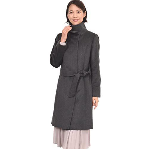 カシミヤ レディースファッション 100 コート スタンドカラー 裏地 ポリエステル100 Ca1093 Lダークグレー コート A B07k1d6cl6 2515 和 本店 仕入れ値