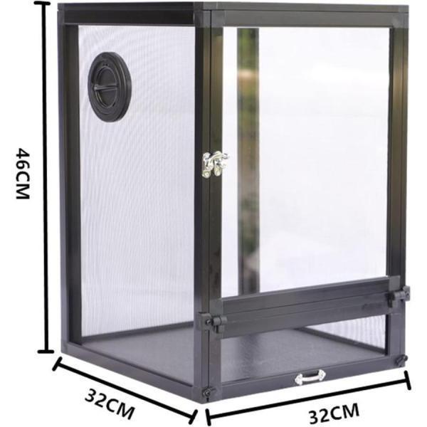 ケージ 爬虫類 飼育ケージ カメレオン ボックス 32x32x46cm 45x45x80cm 50x50x100cm 特大 通気性 カメレオン繁殖メッシュケージベルトアクリルドア 脱出防止 飼｜waay-st｜06