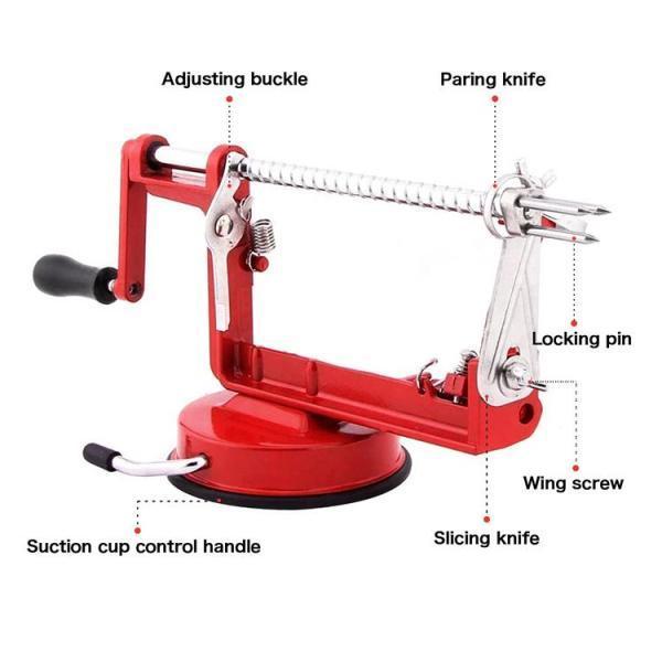ステンレス鋼製 皮むき機 手動 イージーピーラー リンゴ ポテト 果物削り 多機能ピーラー 吸盤付き キッチン用品 スライサー 芯抜き 梨｜waay-st｜04