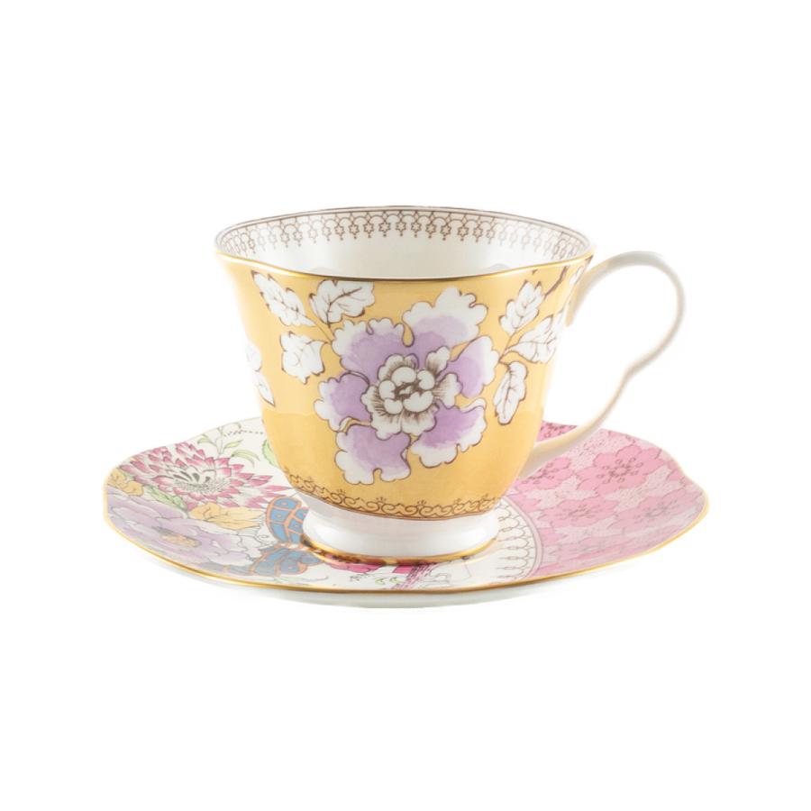 ウェッジウッド バタフライブルーム ティーカップ＆ソーサー イエロー 黄 コーヒー おしゃれ ブランド 花柄 蝶 10138