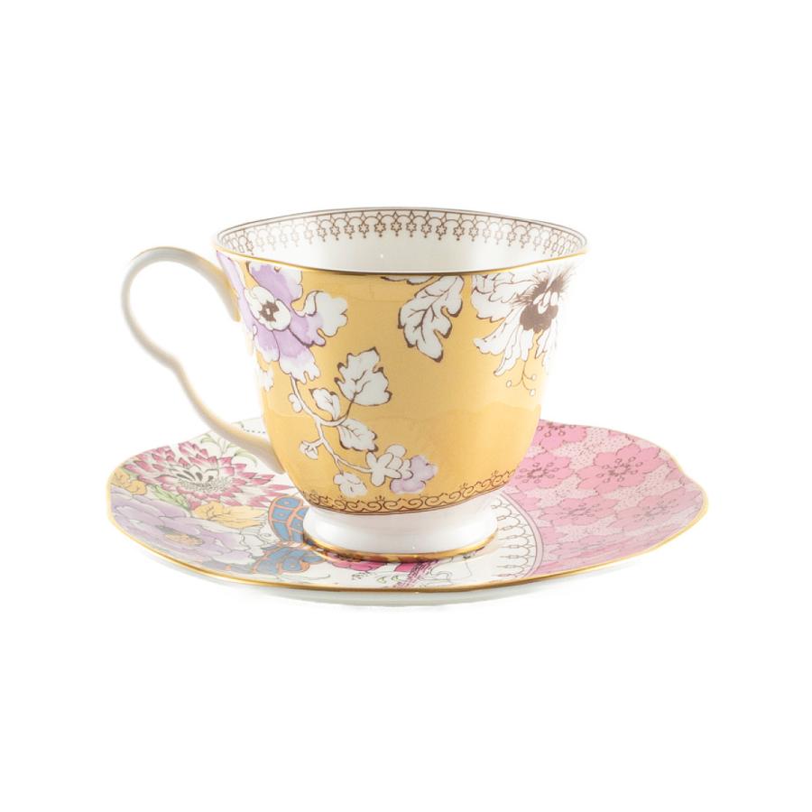 ウェッジウッド バタフライブルーム ティーカップ＆ソーサー イエロー 黄 コーヒー おしゃれ ブランド 花柄 蝶 10138