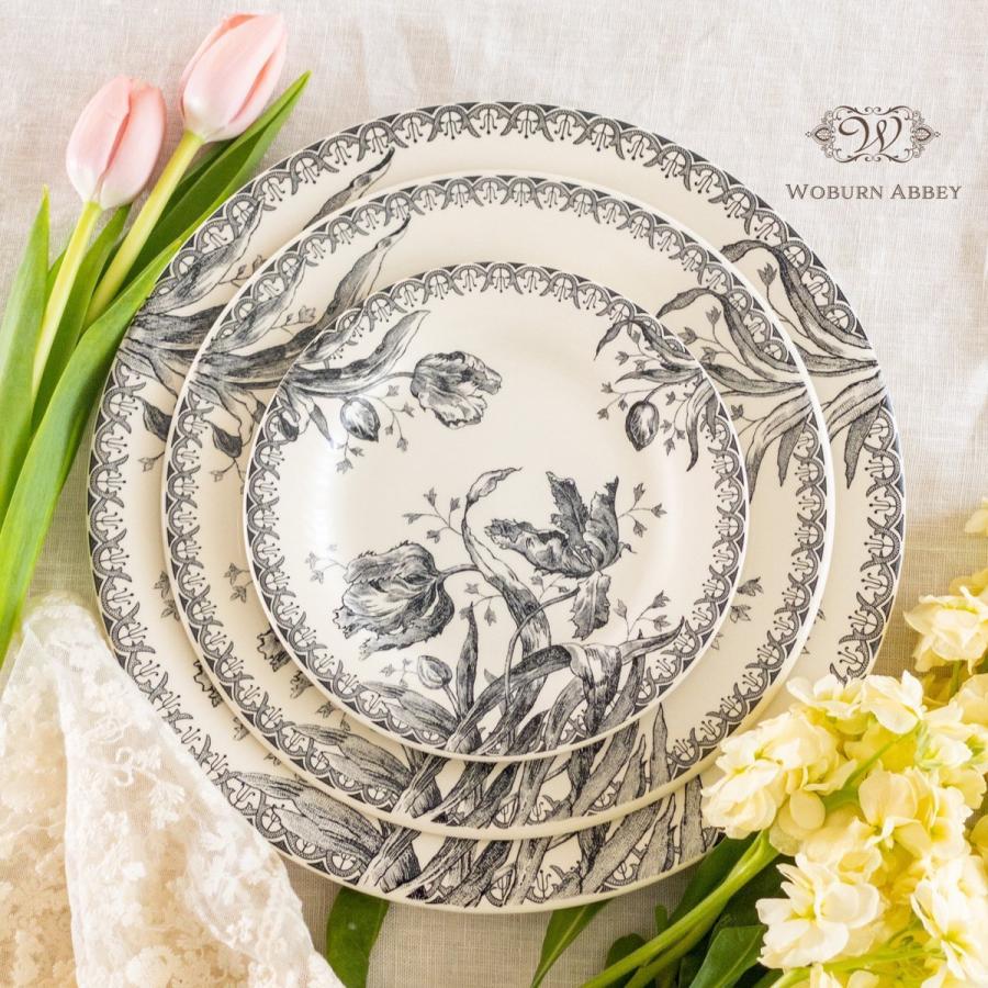 GIEN 正規輸入品 ジアン チューリップ 中皿 22cm 白黒 大 リム GIEN 正規輸入品 ジアン チューリップ 中皿 22cm 白黒 大 リム