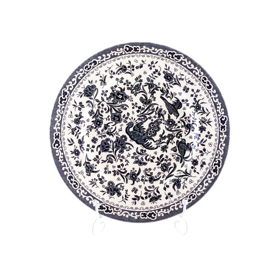 BURLEIGH バーレイ リーガルピーコック ブラック 中皿 リム 22cm BURLEIGH バーレイ リーガルピーコック ブラック 中皿 リム 22cm