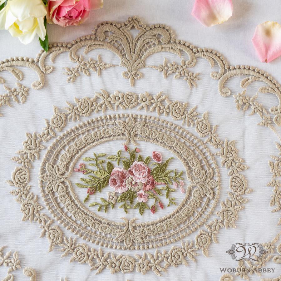テーブルセンター レース 布 小 刺繍 グレー グレイ おしゃれ 丸 テーブルセンター レース 布 小 刺繍 グレー グレイ おしゃれ 丸