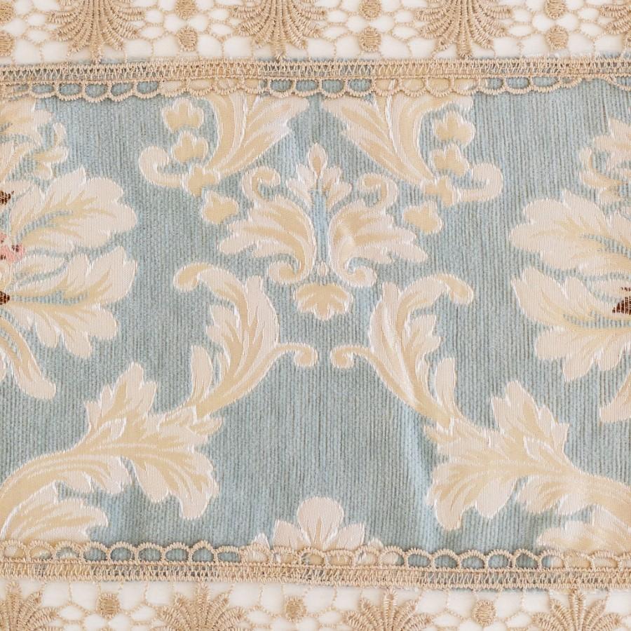 テーブルランナー おしゃれ 青 ブルー 40×180 布 花柄 バラ 刺繍 テーブルランナー おしゃれ 青 ブルー 40×180 布 花柄 バラ 刺繍