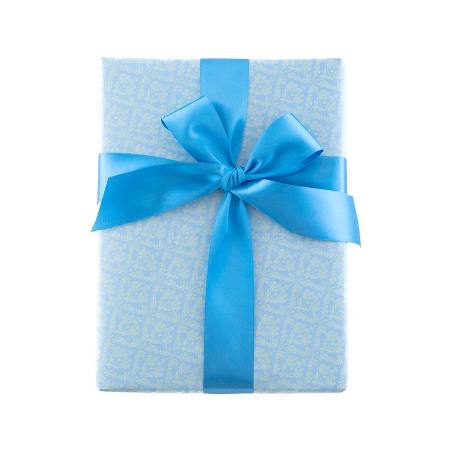 ギフトラッピング 青リボン・ブルー包装紙 : ギフトならウーバンアビー