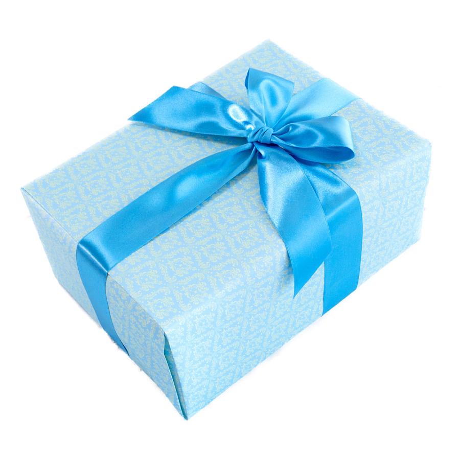 ギフトラッピング 青リボン・ブルー包装紙 : ギフトならウーバンアビー