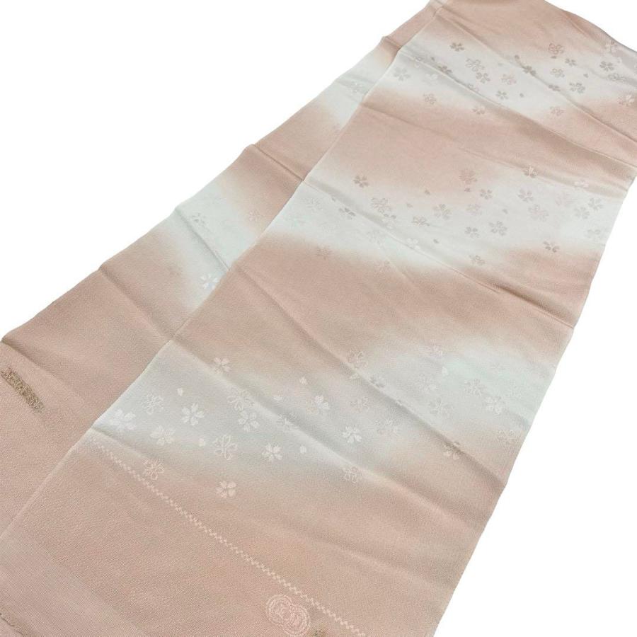 和装小物 帯揚げ 正絹 暈し 桜の花模様 縮緬 退紅色 C-5539 着物 和装小物 帯揚げ 正絹 暈し 桜の花模様 縮緬 退紅色 C-5539 着物