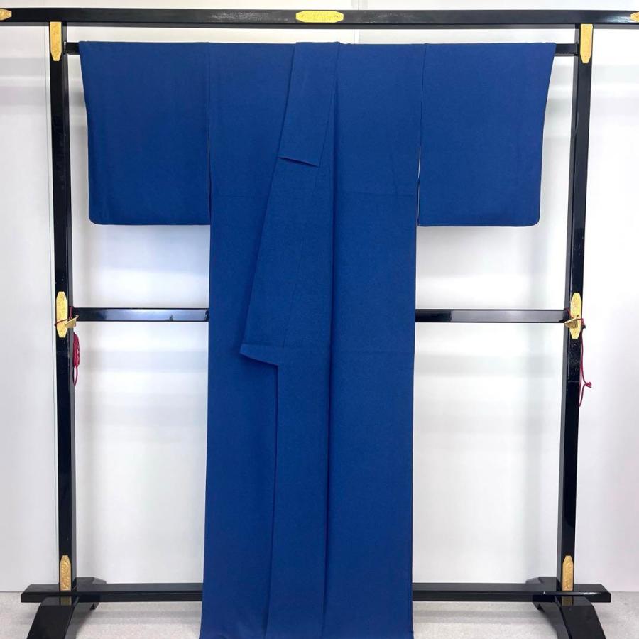 江戸小紋 鮫小紋 紺藍色 トールサイズ K-4096 : リユース着物