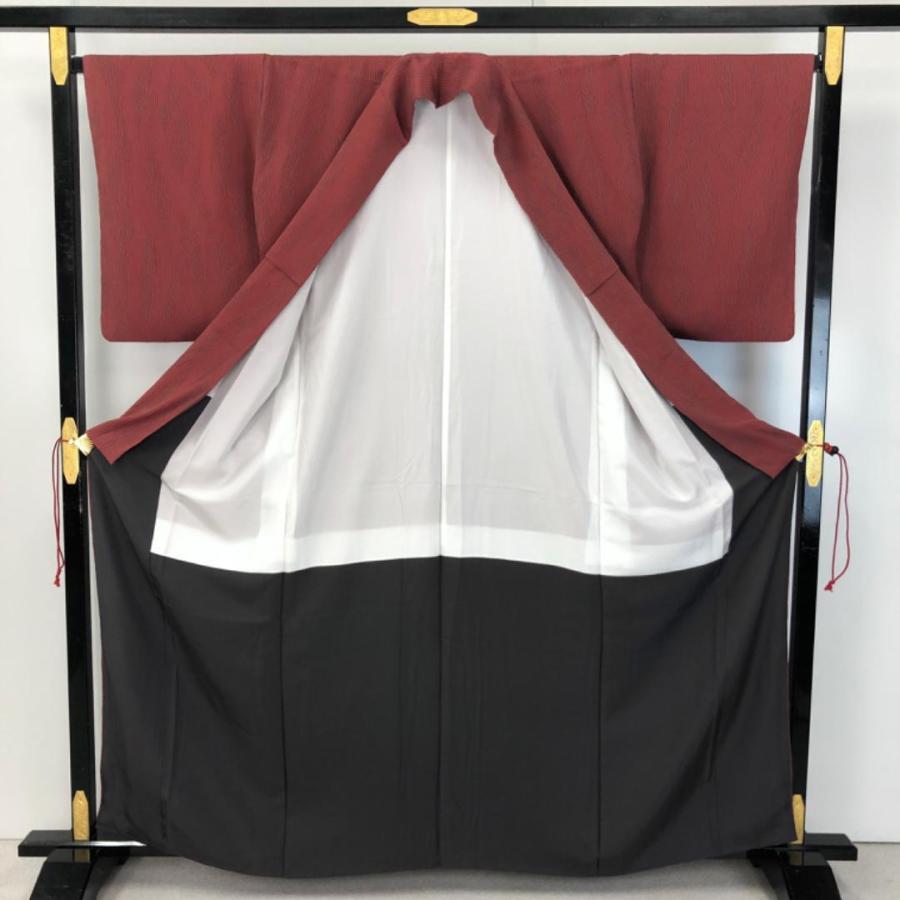 小紋 杢目絞り 真紅色 ガード加工 K-4801 小紋 杢目絞り 真紅色 ガード加工 K-4801 着物 きもの kimono