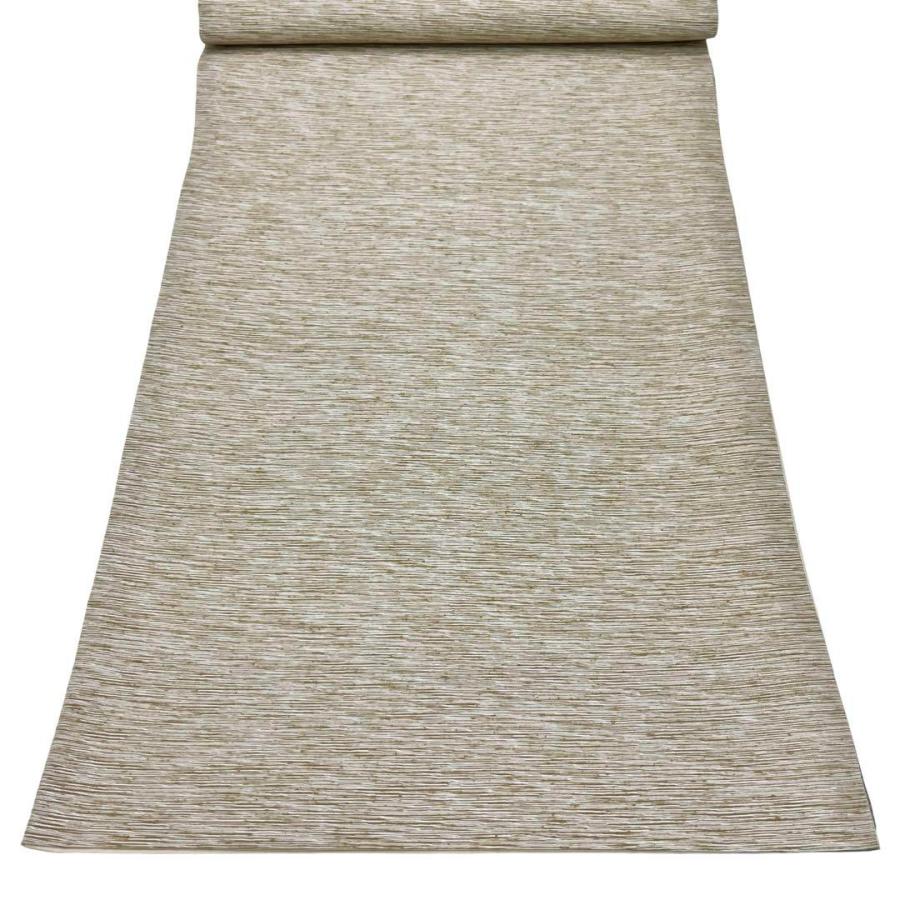 袋帯 紬 切嵌 市松模様 菱模様 鳥の子色 O-4131 : リユース着物  