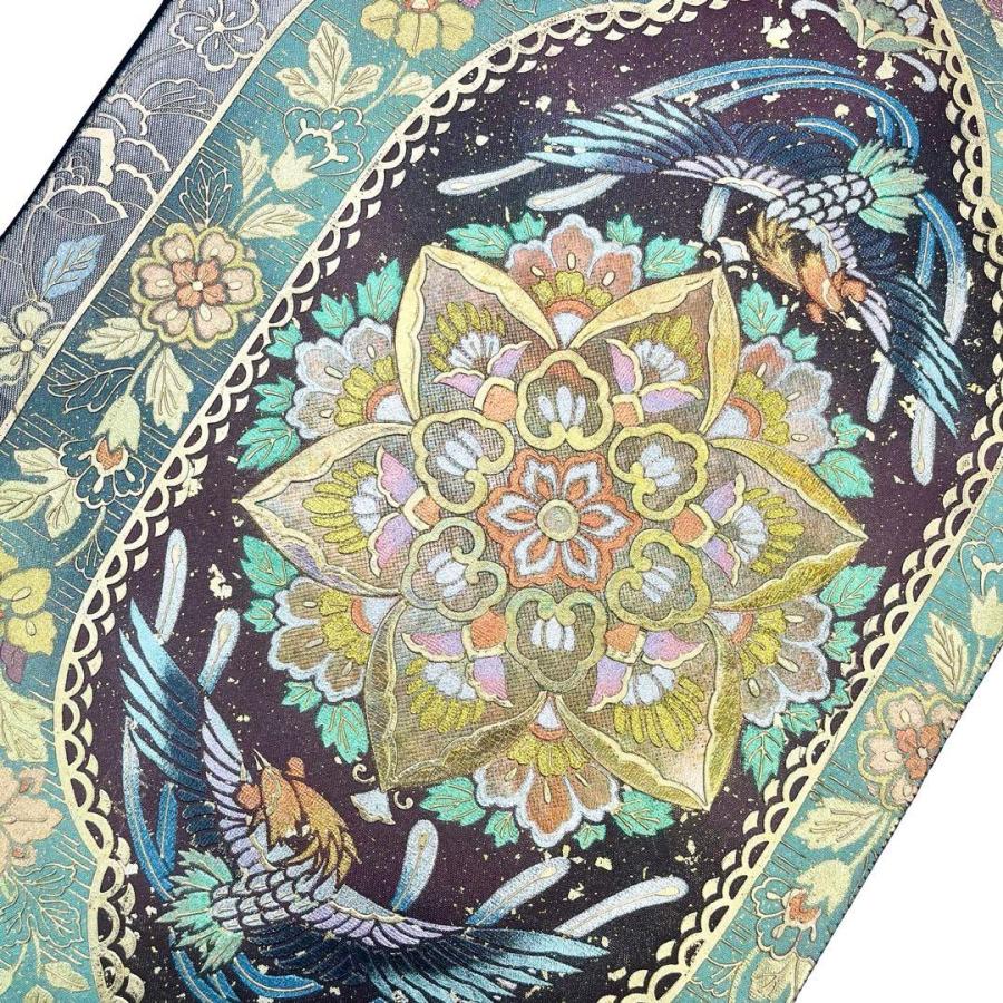 袋帯 美しい華柄模様 鳳凰 煌びやかな金銀彩 フォーマル O-4169
