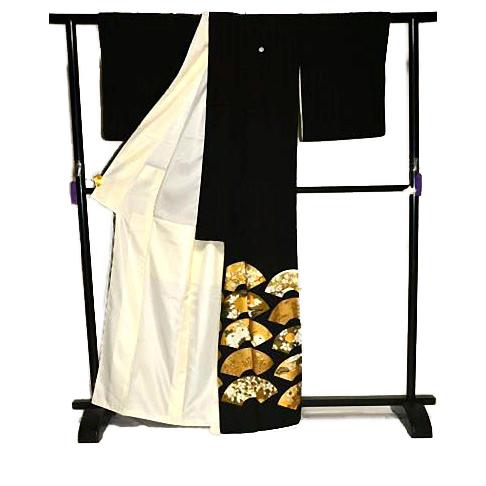SALE☆京の名工『甲斐泰造』木目に螺鈿葡萄唐草付下げ正絹着物