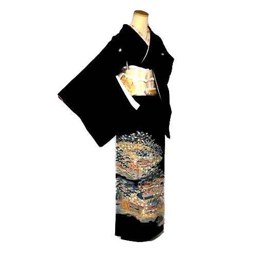 黒留袖 中古 着物 加賀友禅 送料無料 リサイクル着物 最高峰 新品同様 