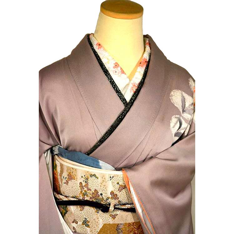 訪問着 中古 着物 送料無料 リサイクル着物 最高級 美品 シシュウ 草花  