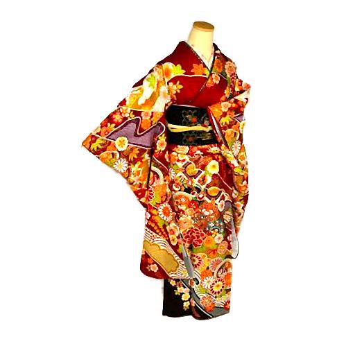 中古振袖 中古 着物 送料無料 リサイクル着物 最高峰 新品同様 金彩 金 