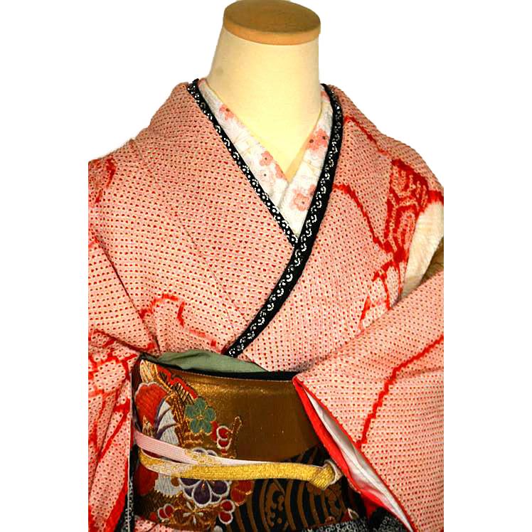 振り袖 着物 正絹 銀糸入り 絞り 金銀 成人式