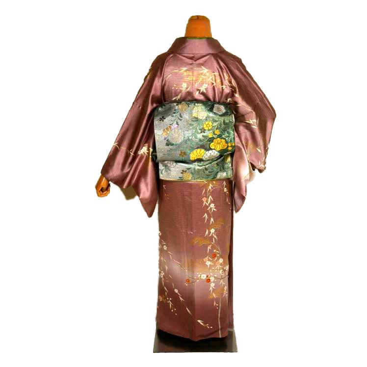 2906］訪問着 美品 未使用 枝花 金彩 落款有 正絹 着物 袷 【公式通販】