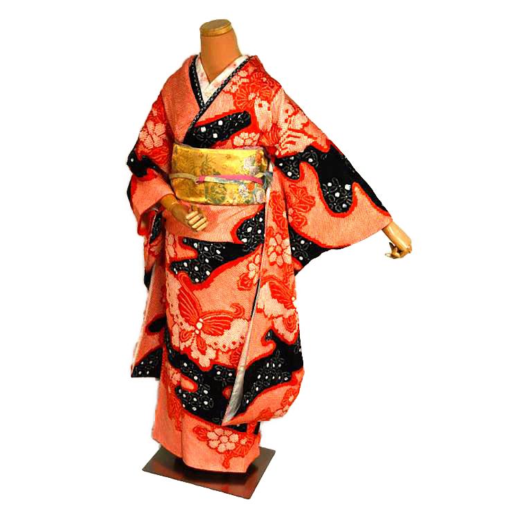 大変加工の良い振袖 中古 着物 送料無料 最高峰 美品 本疋田 総