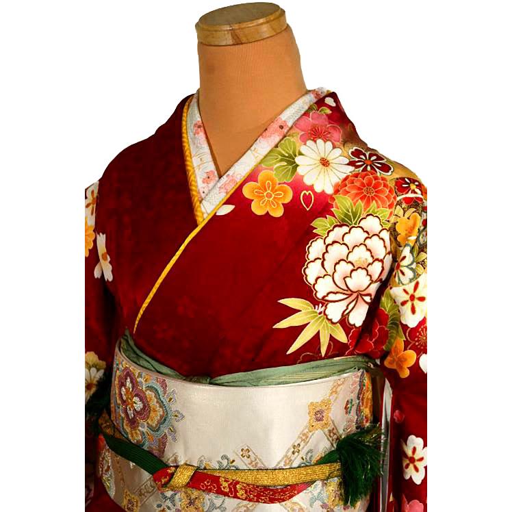 振袖 中古 着物 送料無料 最高峰 新品同様 暈し染め 金彩 金駒シシュウ 